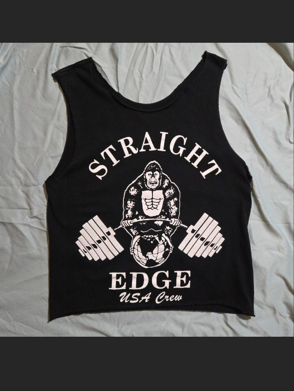 Straight Edge USA Crew Black Graphic Muscle Tank
